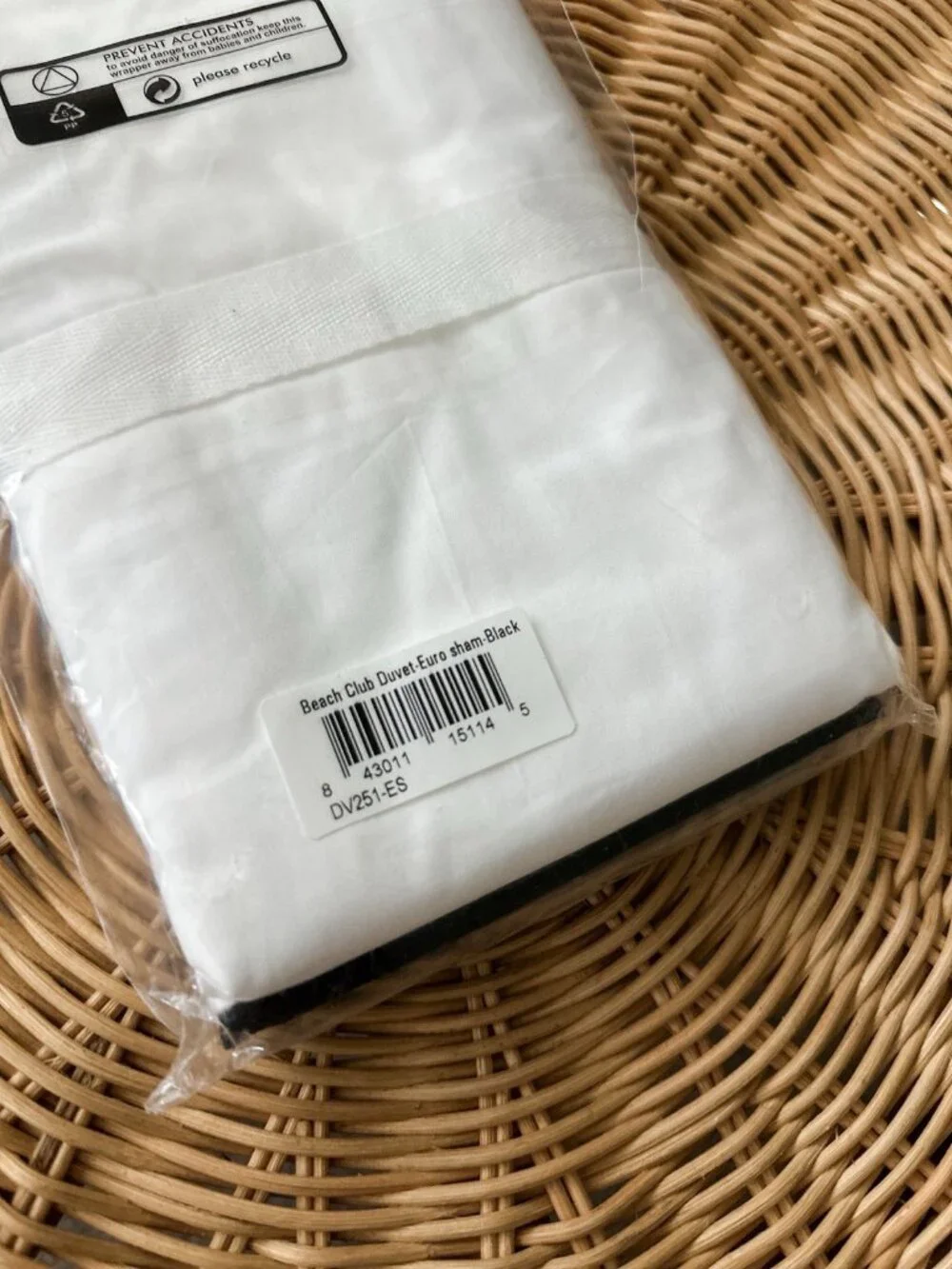 NEW Serena & Lily Beach Club Percale Euro Pillow Sham-Midnight Black